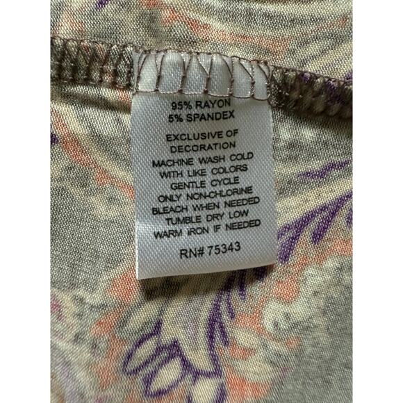 Cynthia Rowley XL Paisley Lace Trim Slip Nightgown Dress Purple Pink Rayon Blend - Picture 6 of 7